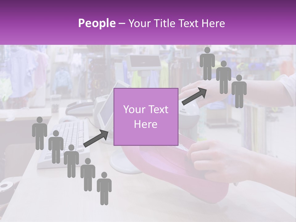 A Person Holding A Pink Object In Front Of A Computer PowerPoint Template