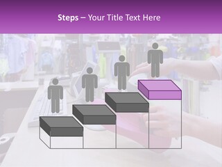 A Person Holding A Pink Object In Front Of A Computer PowerPoint Template