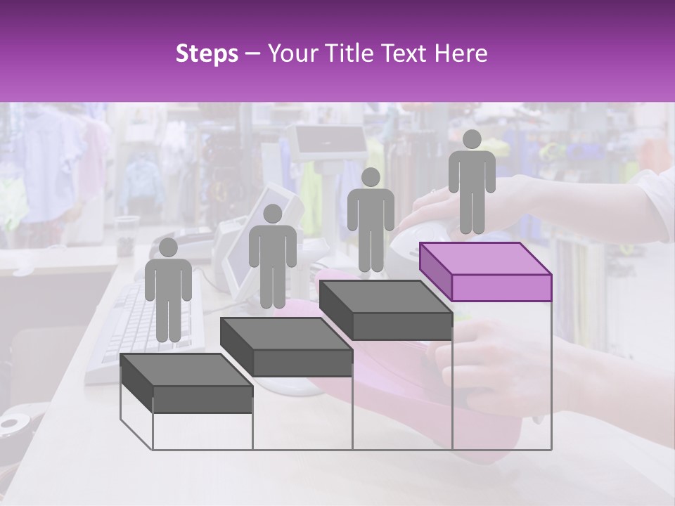 A Person Holding A Pink Object In Front Of A Computer PowerPoint Template