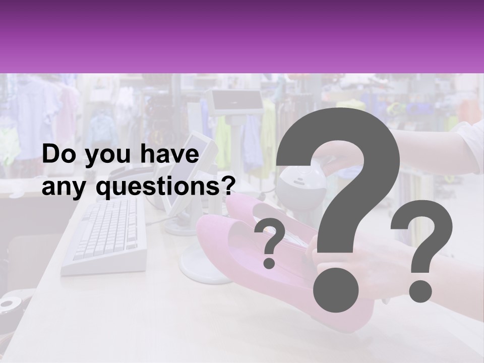 A Person Holding A Pink Object In Front Of A Computer PowerPoint Template