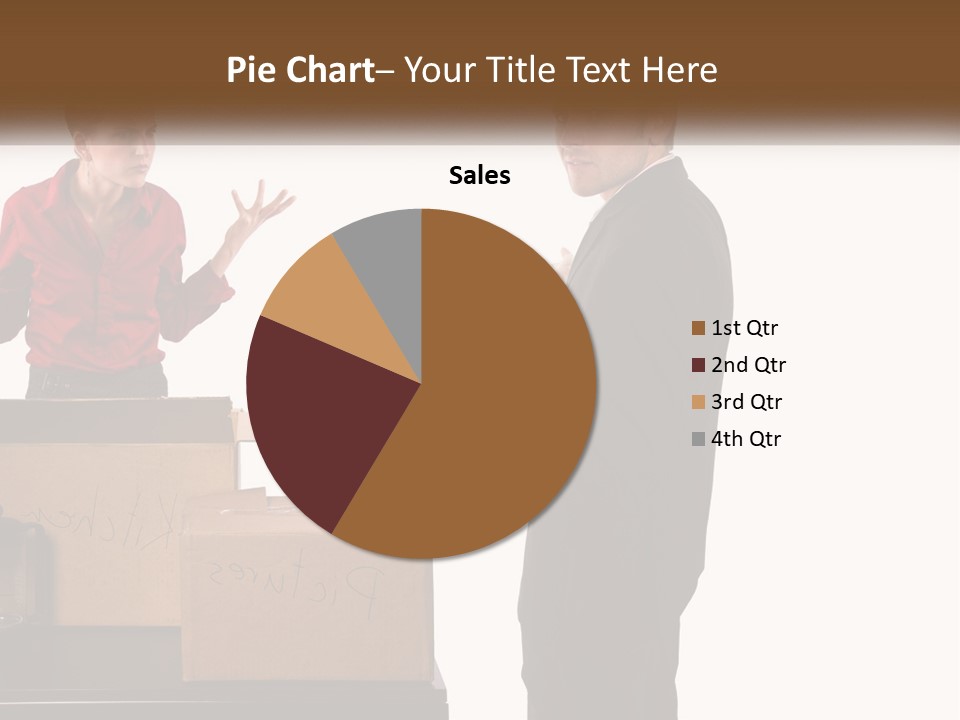 A Man And A Woman Standing Next To Boxes PowerPoint Template