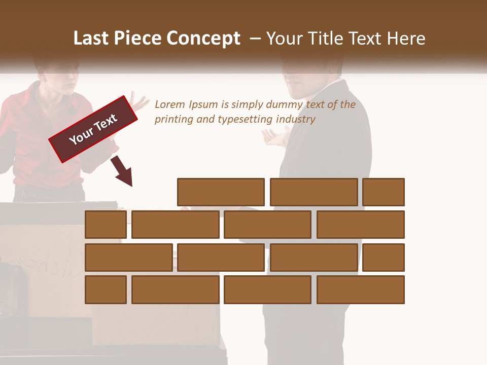 A Man And A Woman Standing Next To Boxes PowerPoint Template