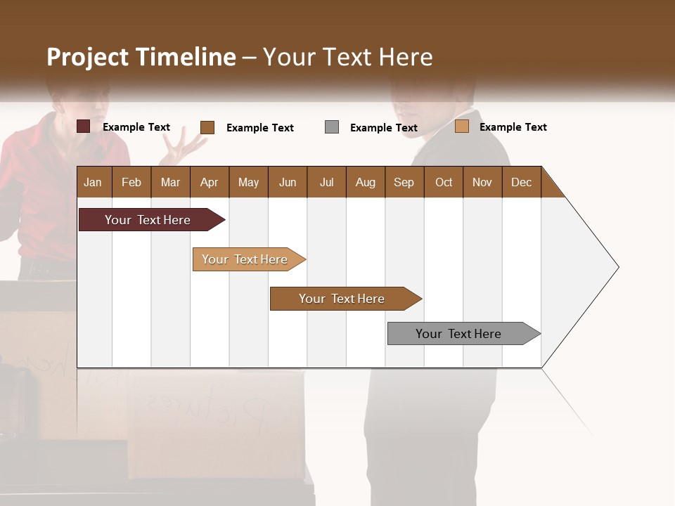 A Man And A Woman Standing Next To Boxes PowerPoint Template