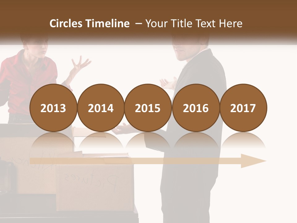 A Man And A Woman Standing Next To Boxes PowerPoint Template