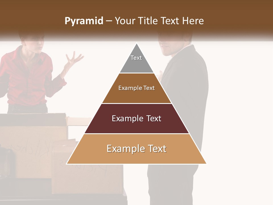 A Man And A Woman Standing Next To Boxes PowerPoint Template