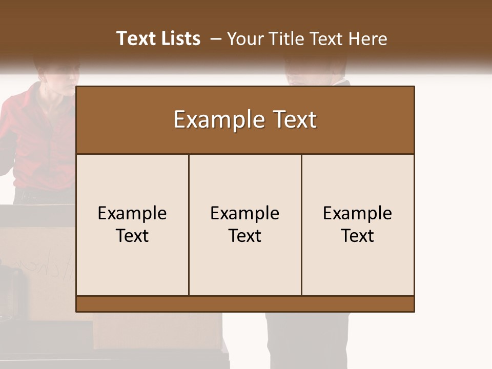 A Man And A Woman Standing Next To Boxes PowerPoint Template