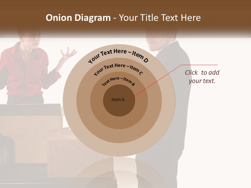 A Man And A Woman Standing Next To Boxes PowerPoint Template