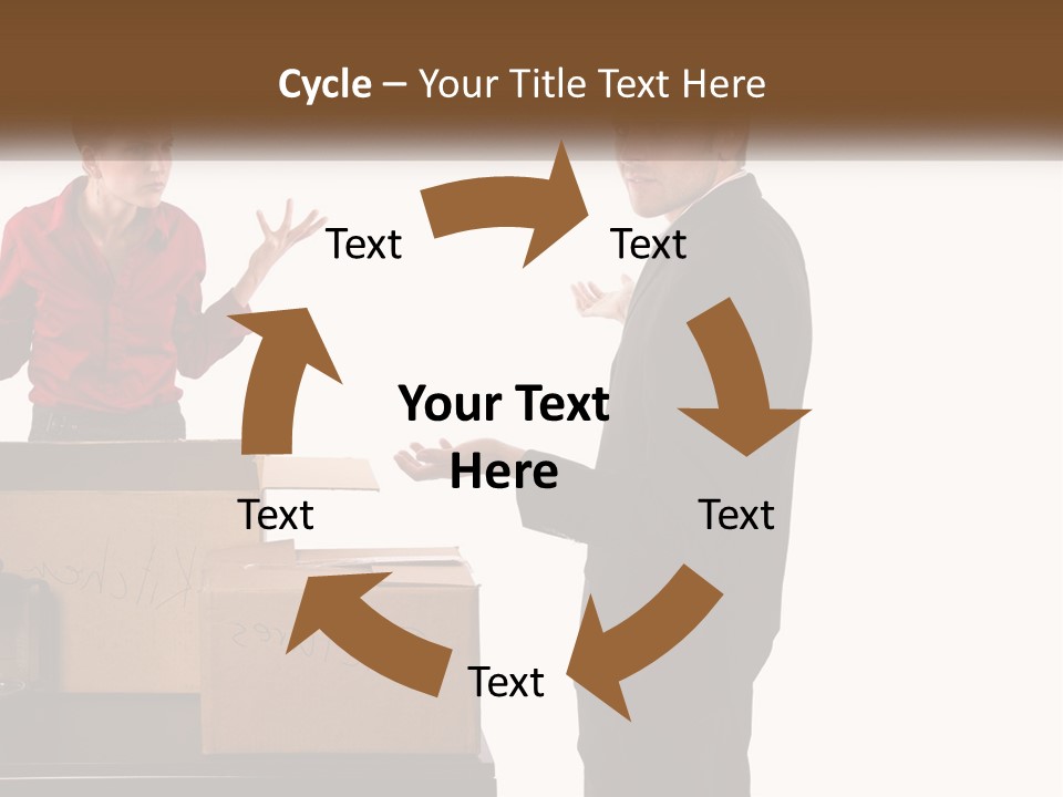 A Man And A Woman Standing Next To Boxes PowerPoint Template