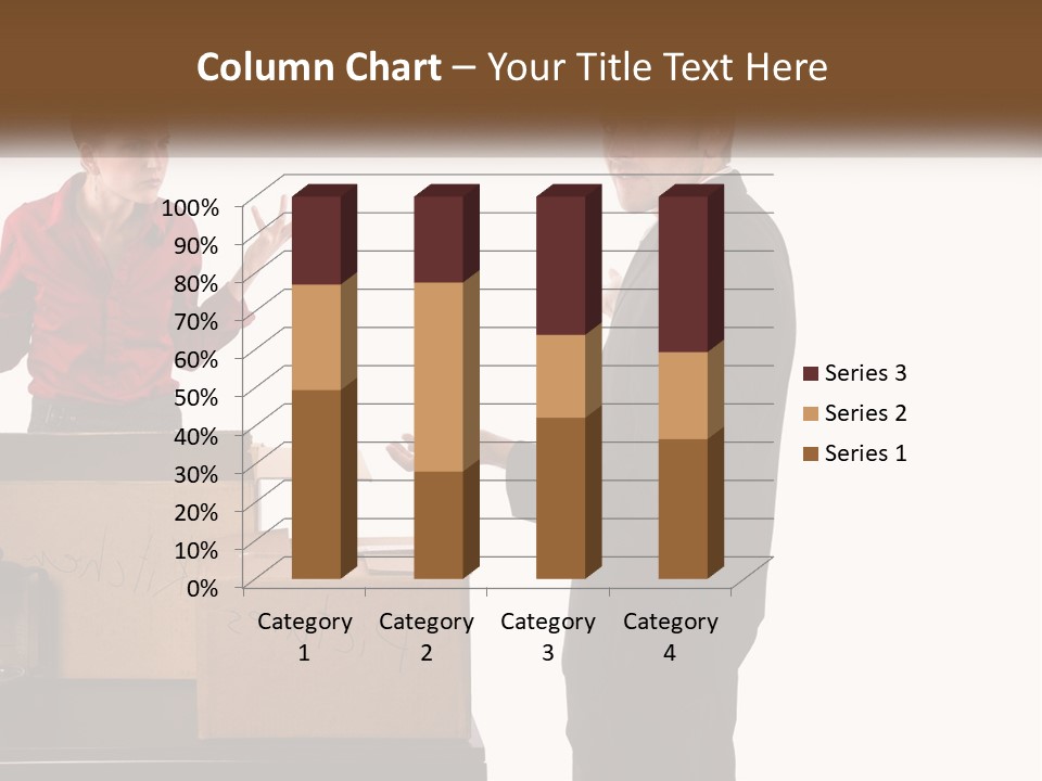 A Man And A Woman Standing Next To Boxes PowerPoint Template