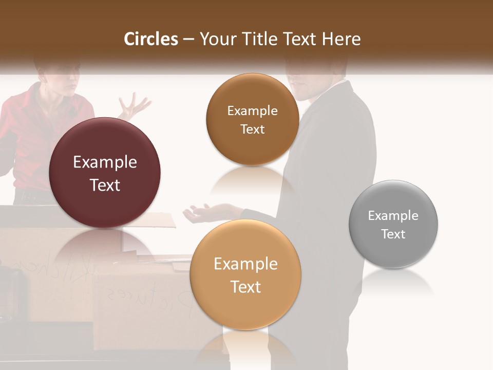 A Man And A Woman Standing Next To Boxes PowerPoint Template