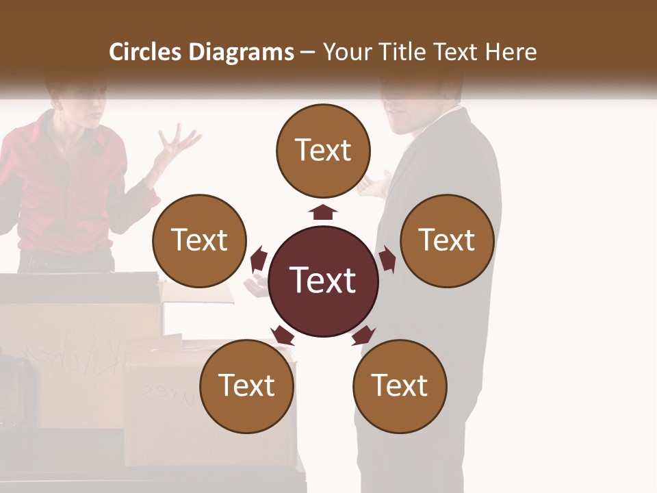 A Man And A Woman Standing Next To Boxes PowerPoint Template