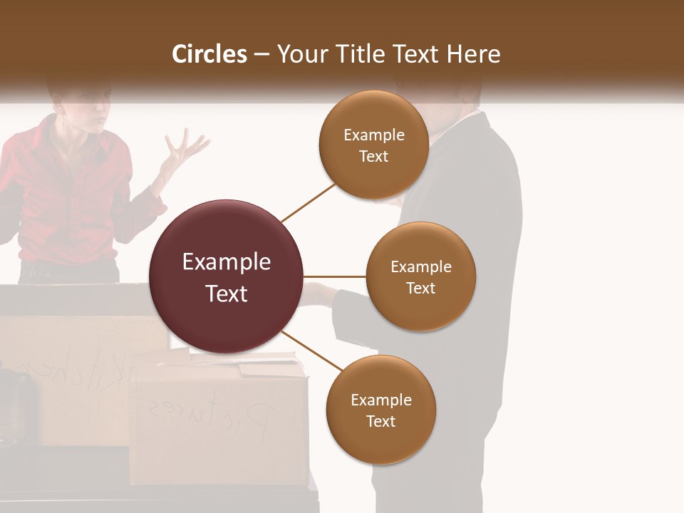 A Man And A Woman Standing Next To Boxes PowerPoint Template