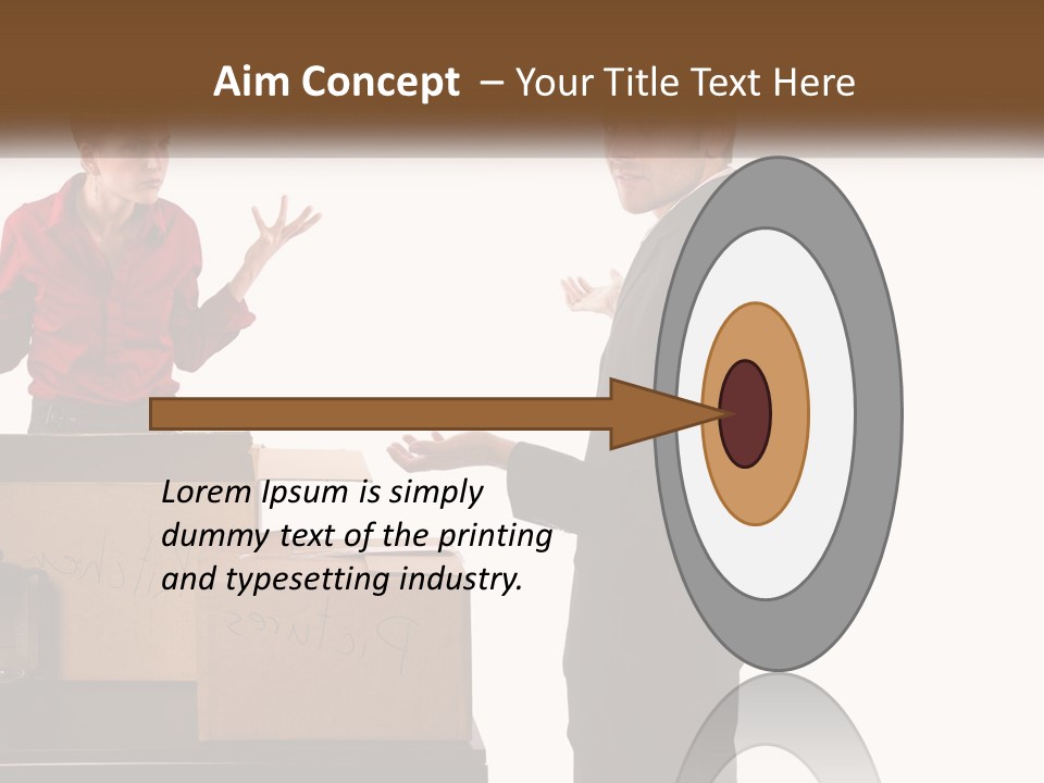 A Man And A Woman Standing Next To Boxes PowerPoint Template