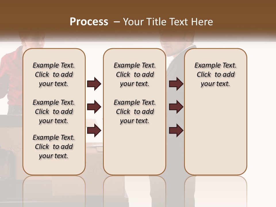 A Man And A Woman Standing Next To Boxes PowerPoint Template