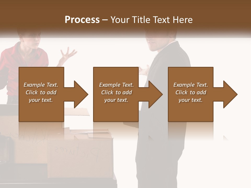 A Man And A Woman Standing Next To Boxes PowerPoint Template