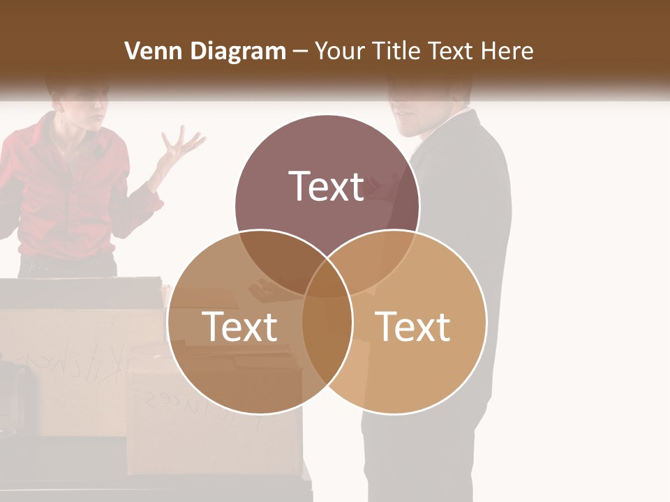 A Man And A Woman Standing Next To Boxes PowerPoint Template