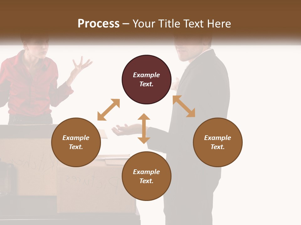 A Man And A Woman Standing Next To Boxes PowerPoint Template