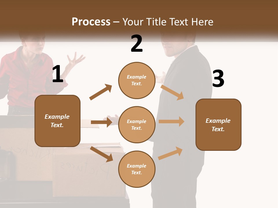 A Man And A Woman Standing Next To Boxes PowerPoint Template
