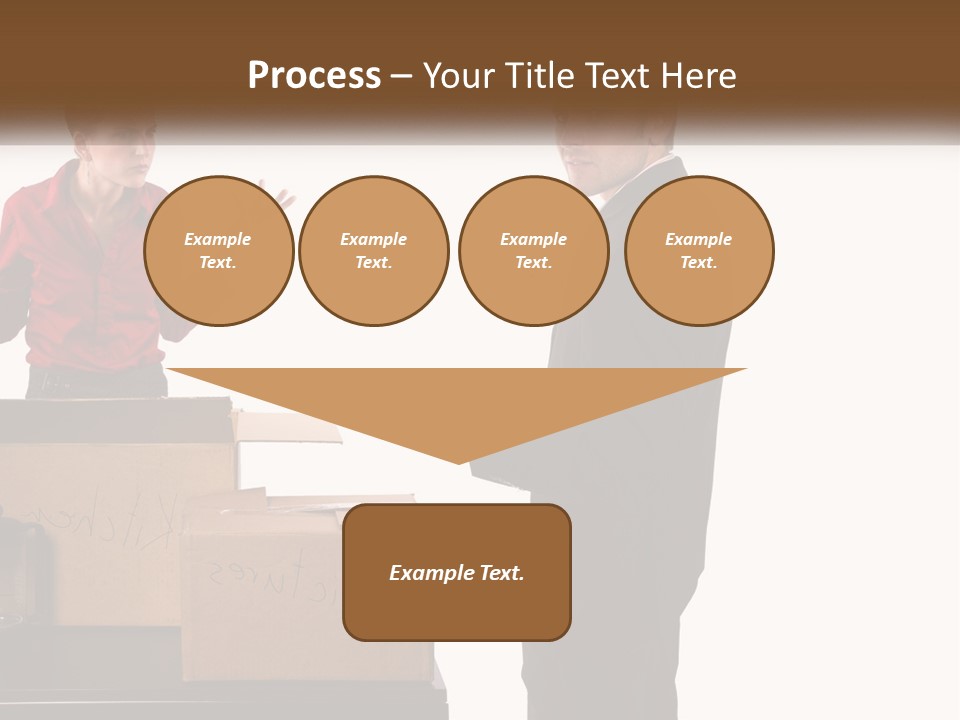 A Man And A Woman Standing Next To Boxes PowerPoint Template