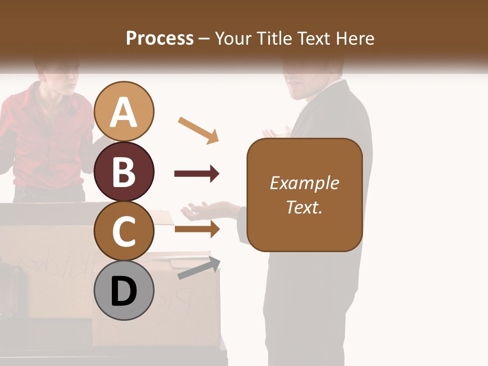 A Man And A Woman Standing Next To Boxes PowerPoint Template