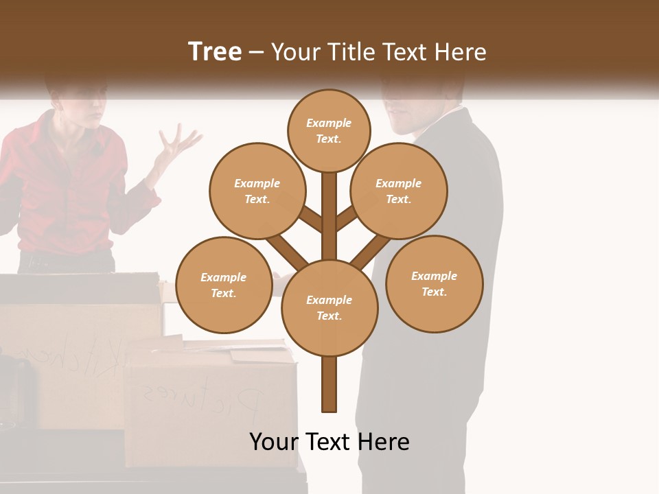 A Man And A Woman Standing Next To Boxes PowerPoint Template