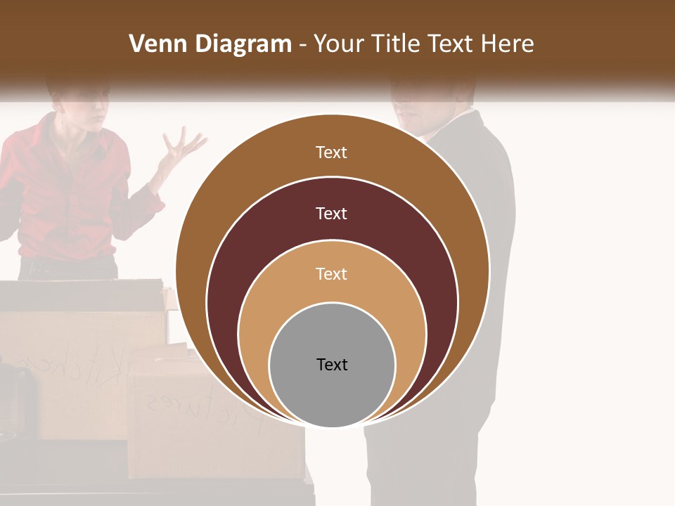 A Man And A Woman Standing Next To Boxes PowerPoint Template
