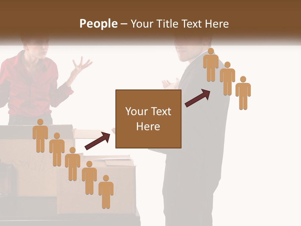 A Man And A Woman Standing Next To Boxes PowerPoint Template