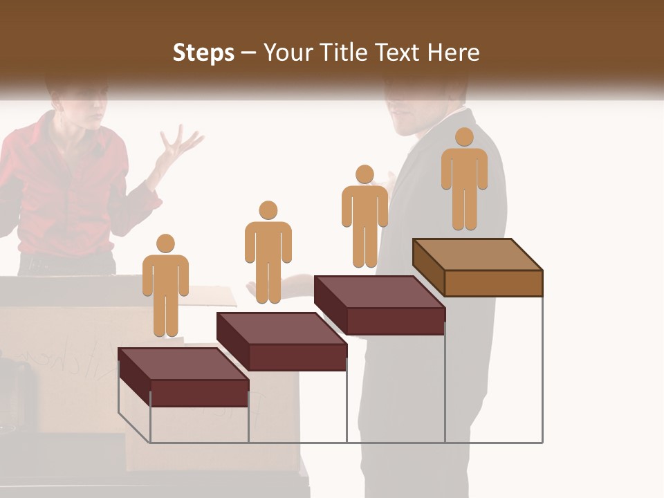 A Man And A Woman Standing Next To Boxes PowerPoint Template