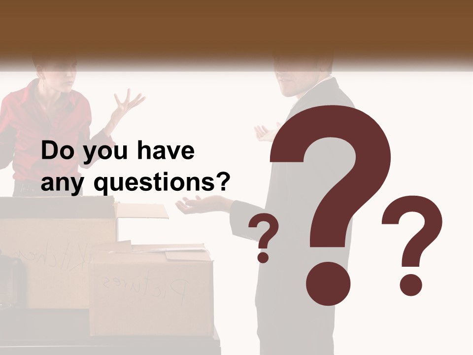 A Man And A Woman Standing Next To Boxes PowerPoint Template