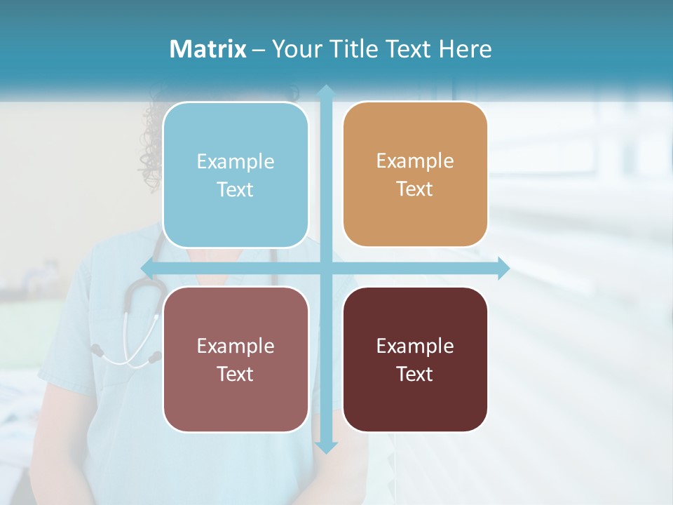 A Woman Doctor Standing In Front Of A Window With A Stethoscope On PowerPoint Template