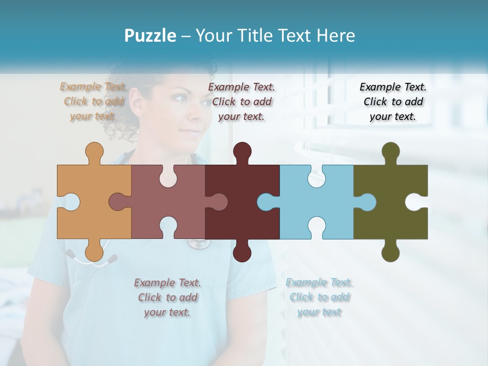 A Woman Doctor Standing In Front Of A Window With A Stethoscope On PowerPoint Template