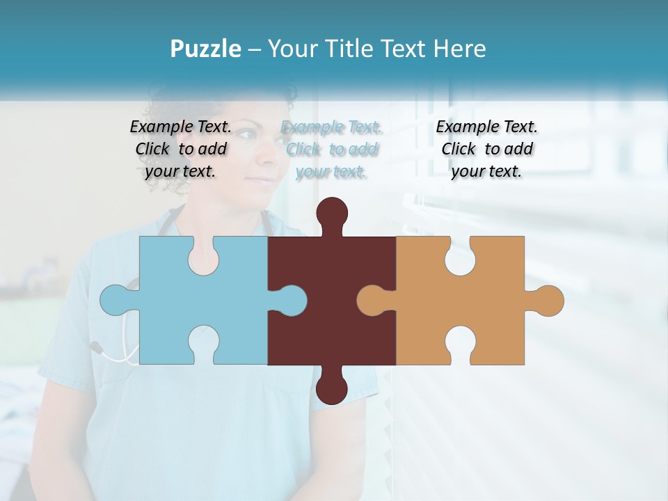 A Woman Doctor Standing In Front Of A Window With A Stethoscope On PowerPoint Template