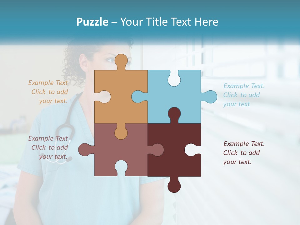 A Woman Doctor Standing In Front Of A Window With A Stethoscope On PowerPoint Template