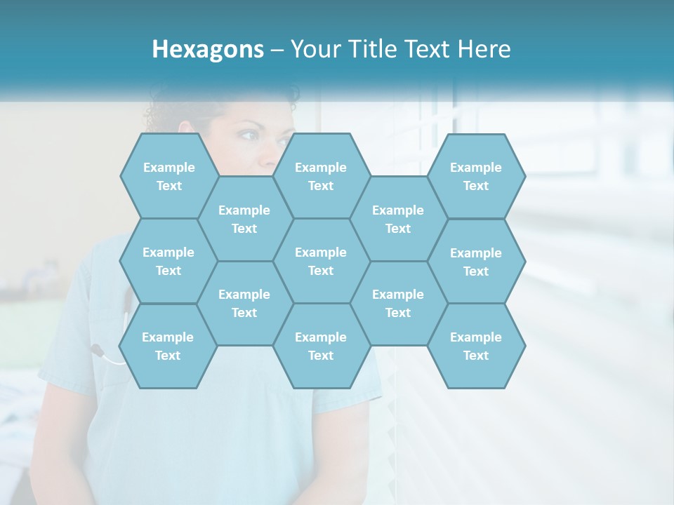 A Woman Doctor Standing In Front Of A Window With A Stethoscope On PowerPoint Template