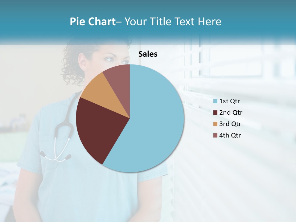 A Woman Doctor Standing In Front Of A Window With A Stethoscope On PowerPoint Template