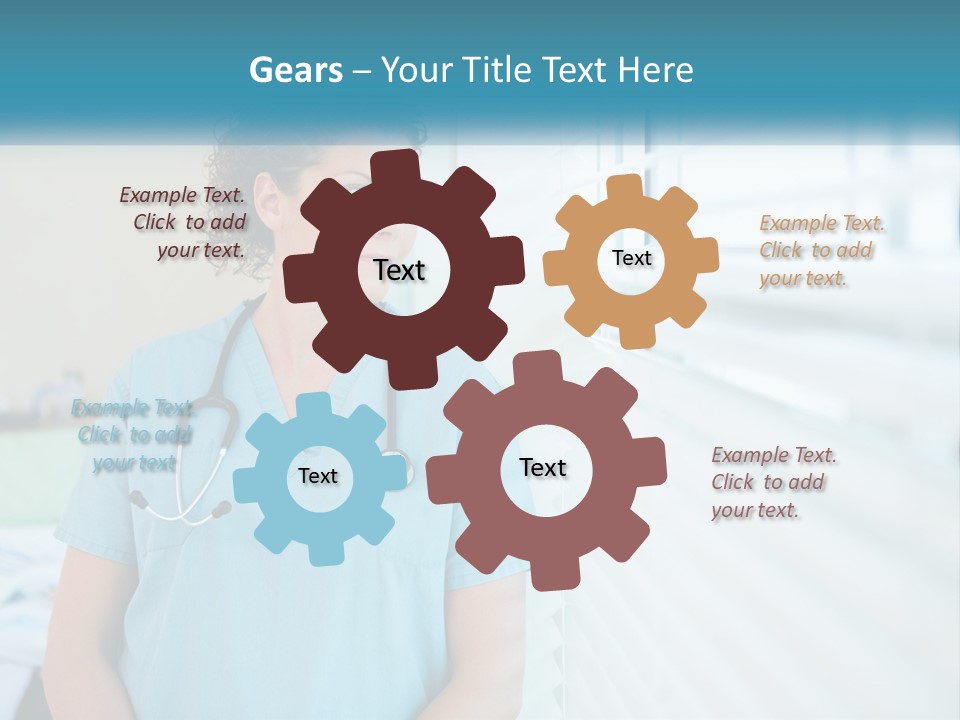 A Woman Doctor Standing In Front Of A Window With A Stethoscope On PowerPoint Template