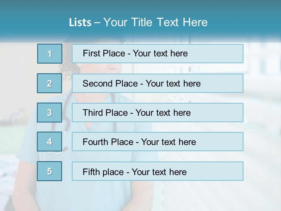 A Woman Doctor Standing In Front Of A Window With A Stethoscope On PowerPoint Template
