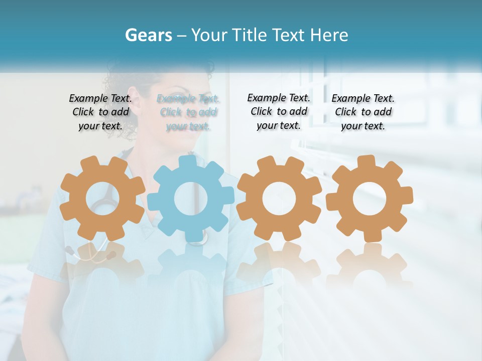 A Woman Doctor Standing In Front Of A Window With A Stethoscope On PowerPoint Template