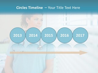 A Woman Doctor Standing In Front Of A Window With A Stethoscope On PowerPoint Template