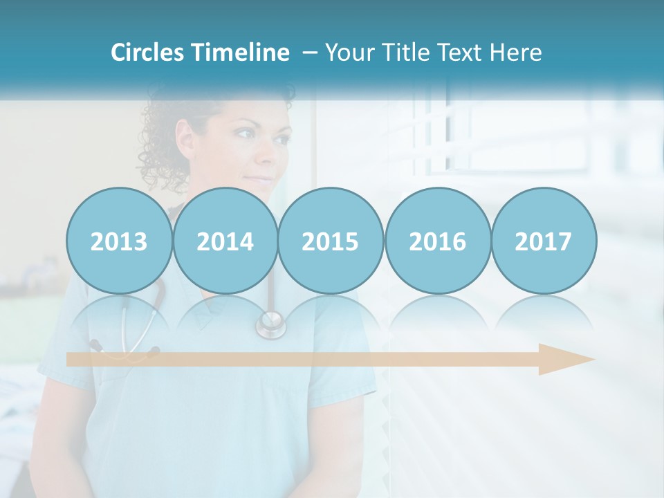 A Woman Doctor Standing In Front Of A Window With A Stethoscope On PowerPoint Template