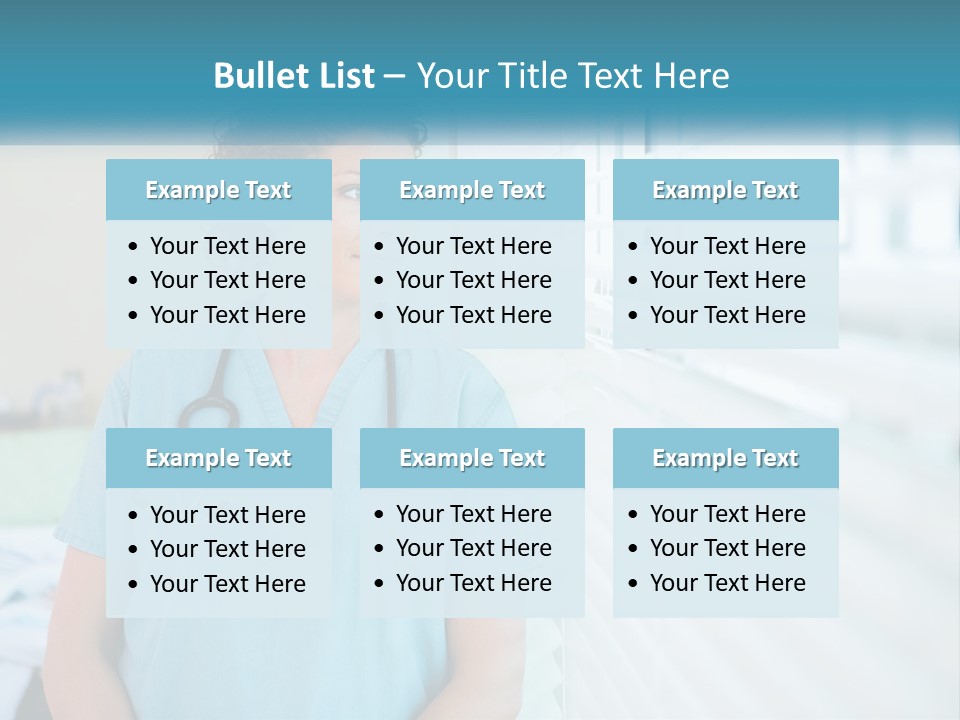 A Woman Doctor Standing In Front Of A Window With A Stethoscope On PowerPoint Template