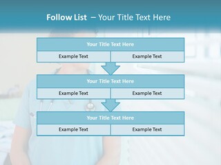 A Woman Doctor Standing In Front Of A Window With A Stethoscope On PowerPoint Template