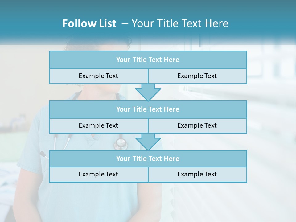 A Woman Doctor Standing In Front Of A Window With A Stethoscope On PowerPoint Template