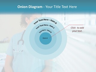 A Woman Doctor Standing In Front Of A Window With A Stethoscope On PowerPoint Template