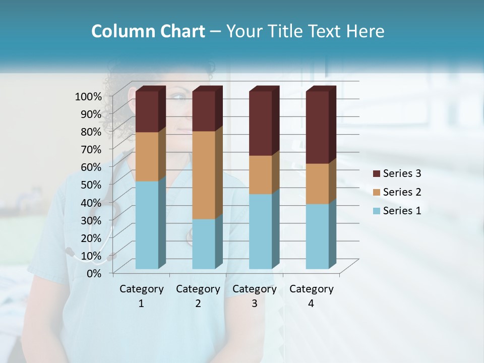 A Woman Doctor Standing In Front Of A Window With A Stethoscope On PowerPoint Template