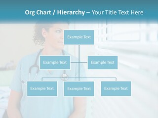 A Woman Doctor Standing In Front Of A Window With A Stethoscope On PowerPoint Template