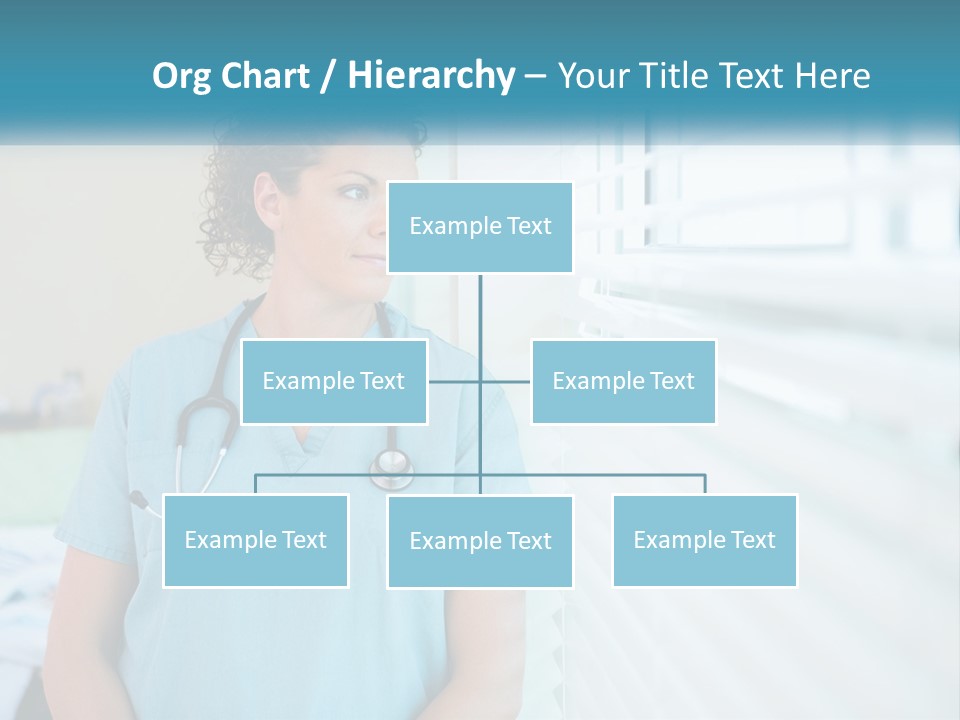 A Woman Doctor Standing In Front Of A Window With A Stethoscope On PowerPoint Template