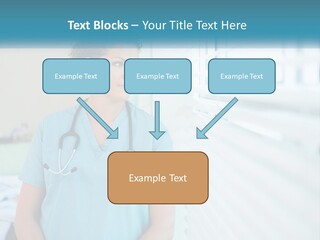 A Woman Doctor Standing In Front Of A Window With A Stethoscope On PowerPoint Template