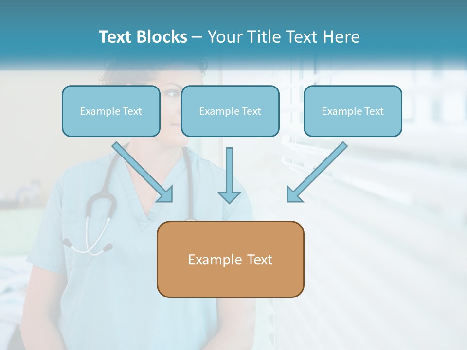 A Woman Doctor Standing In Front Of A Window With A Stethoscope On PowerPoint Template