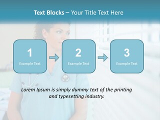 A Woman Doctor Standing In Front Of A Window With A Stethoscope On PowerPoint Template